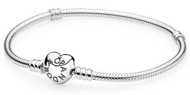 PANDORA MOMENTS COLLECTION Mod. HEART CLASP SNAKE CHAIN BRACELET 590719-17