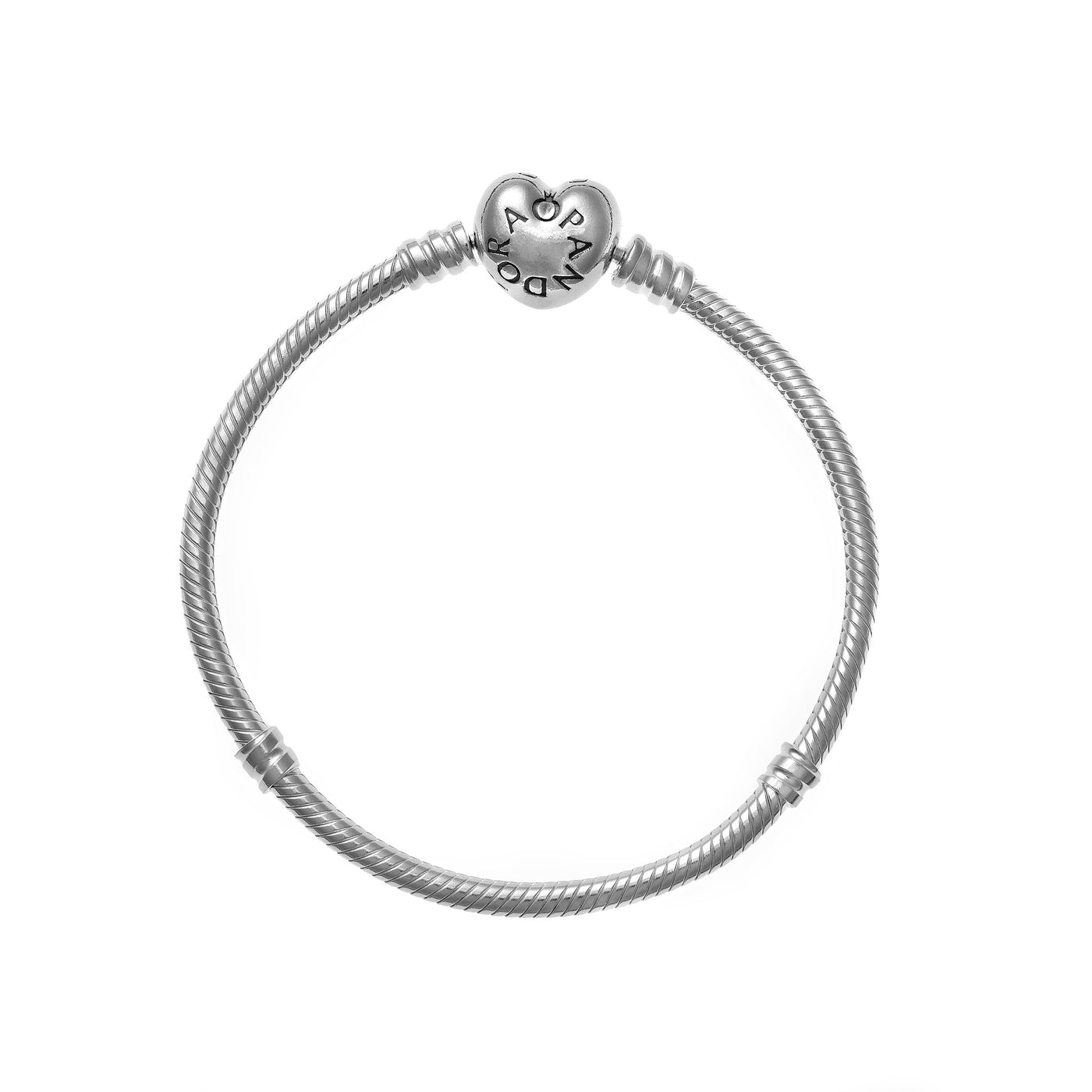 PANDORA MOMENTS COLLECTION Mod. HEART CLASP SNAKE CHAIN BRACELET Size 20 590719-20