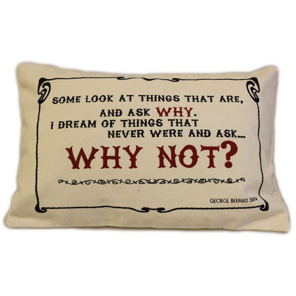 CUSCINI LETTERARI - Copricuscino in Juta lavata / Cotton pillow case WHY NOT - Size 38x25cm SLEEP-C-05