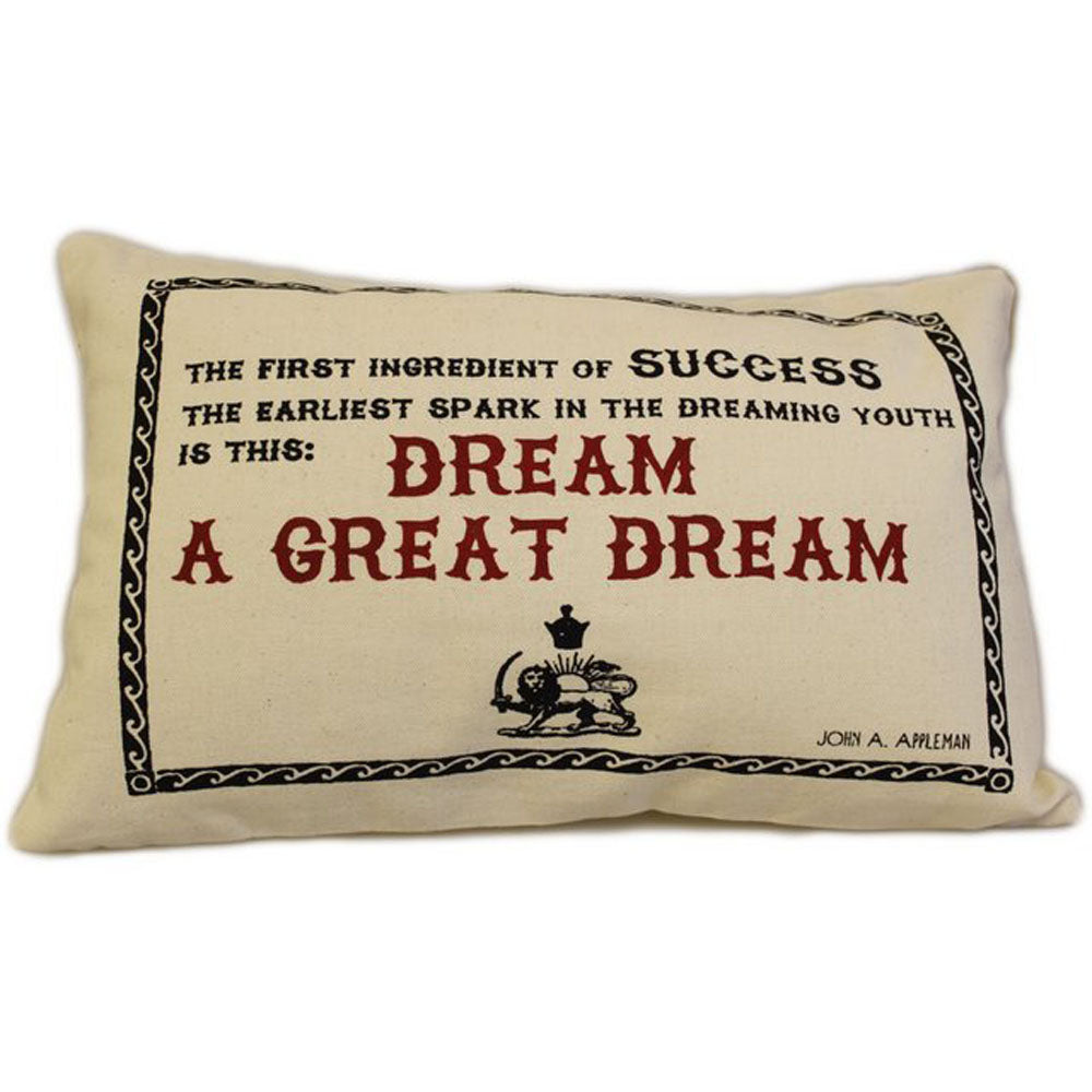 CUSCINI LETTERARI - Copricuscino in Juta lavata / Cotton pillow case GREAT DREAM - Size 38x25cm SLEEP-C-10